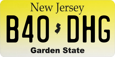 NJ license plate B40DHG