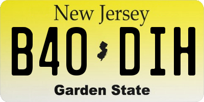 NJ license plate B40DIH