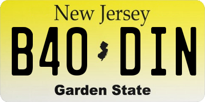 NJ license plate B40DIN