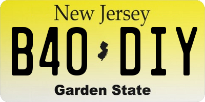 NJ license plate B40DIY