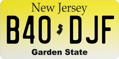 NJ license plate B40DJF