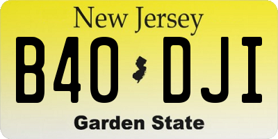 NJ license plate B40DJI