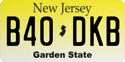 NJ license plate B40DKB
