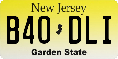 NJ license plate B40DLI