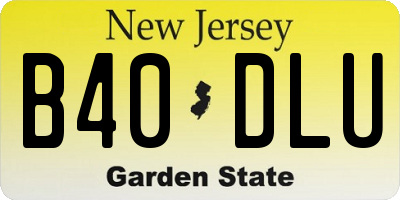 NJ license plate B40DLU