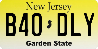 NJ license plate B40DLY