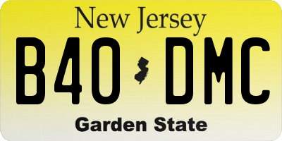NJ license plate B40DMC