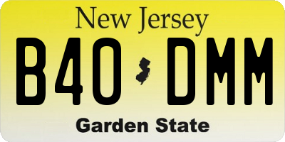 NJ license plate B40DMM