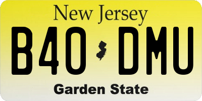 NJ license plate B40DMU