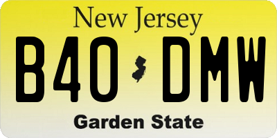 NJ license plate B40DMW