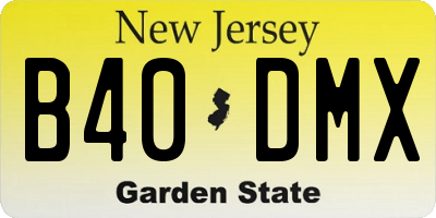 NJ license plate B40DMX
