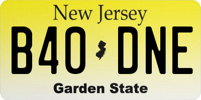 NJ license plate B40DNE