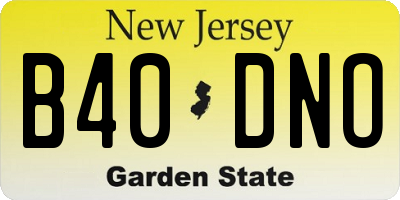 NJ license plate B40DNO
