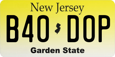 NJ license plate B40DOP