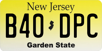 NJ license plate B40DPC