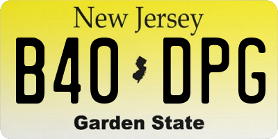 NJ license plate B40DPG