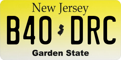 NJ license plate B40DRC