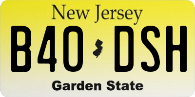 NJ license plate B40DSH