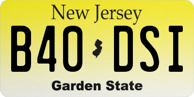 NJ license plate B40DSI