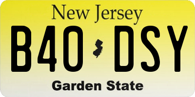 NJ license plate B40DSY
