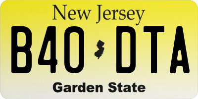 NJ license plate B40DTA