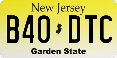 NJ license plate B40DTC
