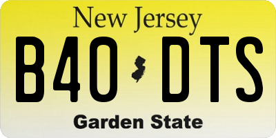 NJ license plate B40DTS