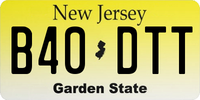 NJ license plate B40DTT