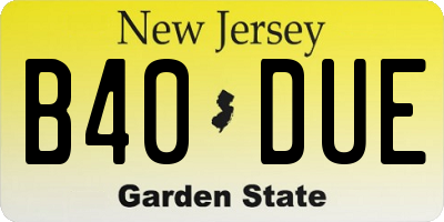 NJ license plate B40DUE