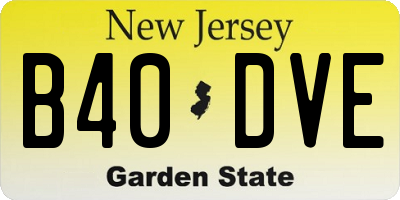 NJ license plate B40DVE