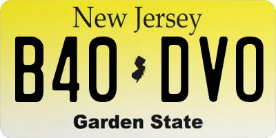 NJ license plate B40DVO
