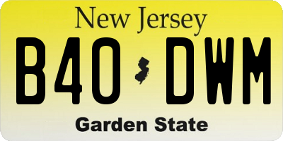 NJ license plate B40DWM
