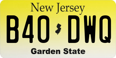 NJ license plate B40DWQ