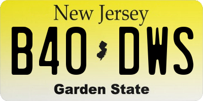NJ license plate B40DWS