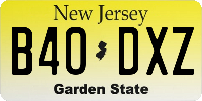NJ license plate B40DXZ