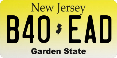 NJ license plate B40EAD