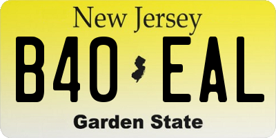 NJ license plate B40EAL