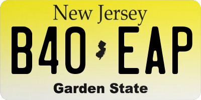 NJ license plate B40EAP
