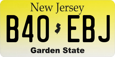 NJ license plate B40EBJ