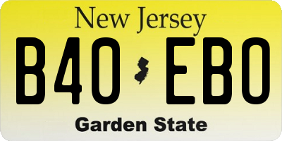 NJ license plate B40EBO