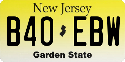 NJ license plate B40EBW