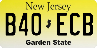 NJ license plate B40ECB