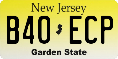 NJ license plate B40ECP