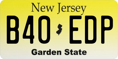 NJ license plate B40EDP