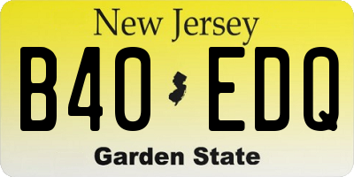 NJ license plate B40EDQ