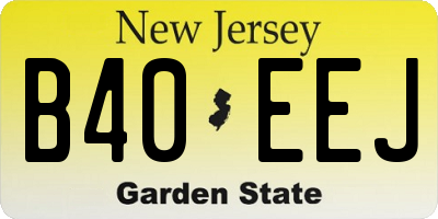 NJ license plate B40EEJ