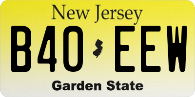 NJ license plate B40EEW