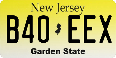 NJ license plate B40EEX