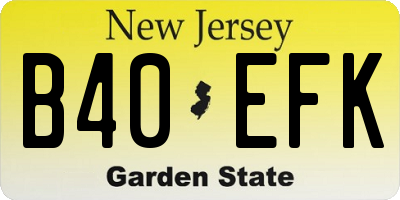 NJ license plate B40EFK