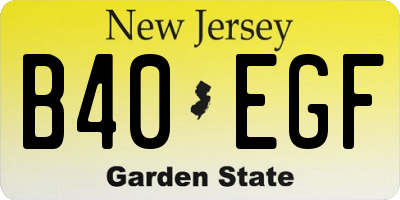 NJ license plate B40EGF